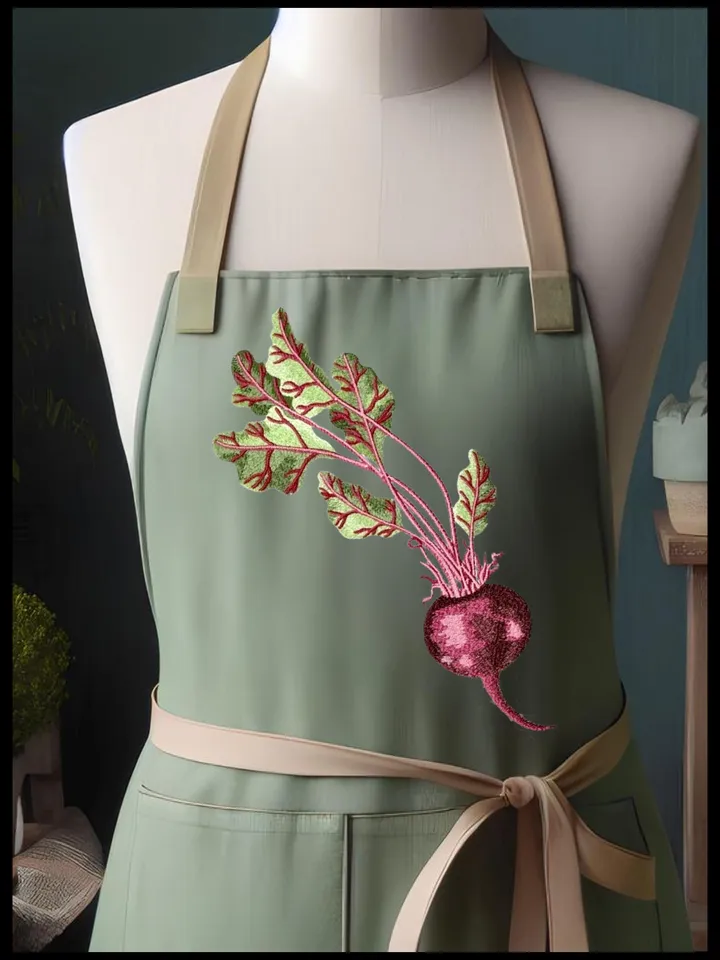 Machine embroidery design – Beetroot, in artistic satin stitch technique