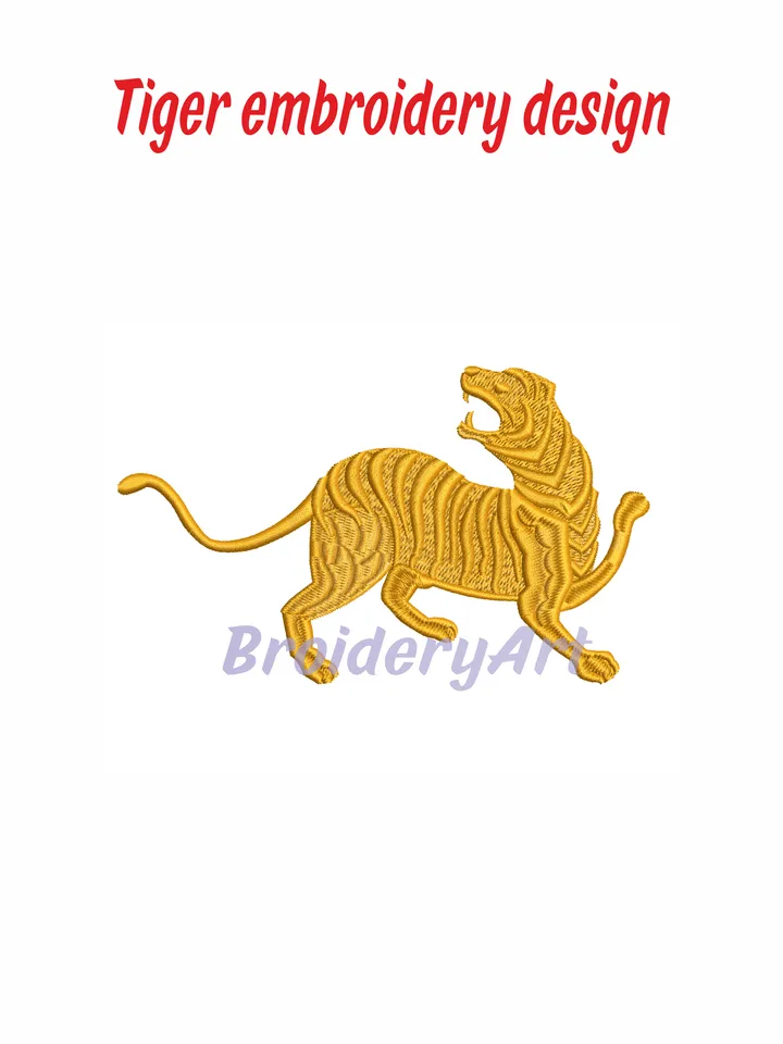 Tiger machine embroidery design