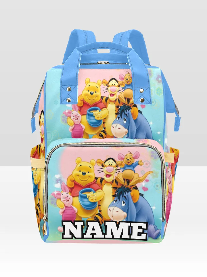 Custom NAME Winnie the Pooh Diaper Bag Backpack