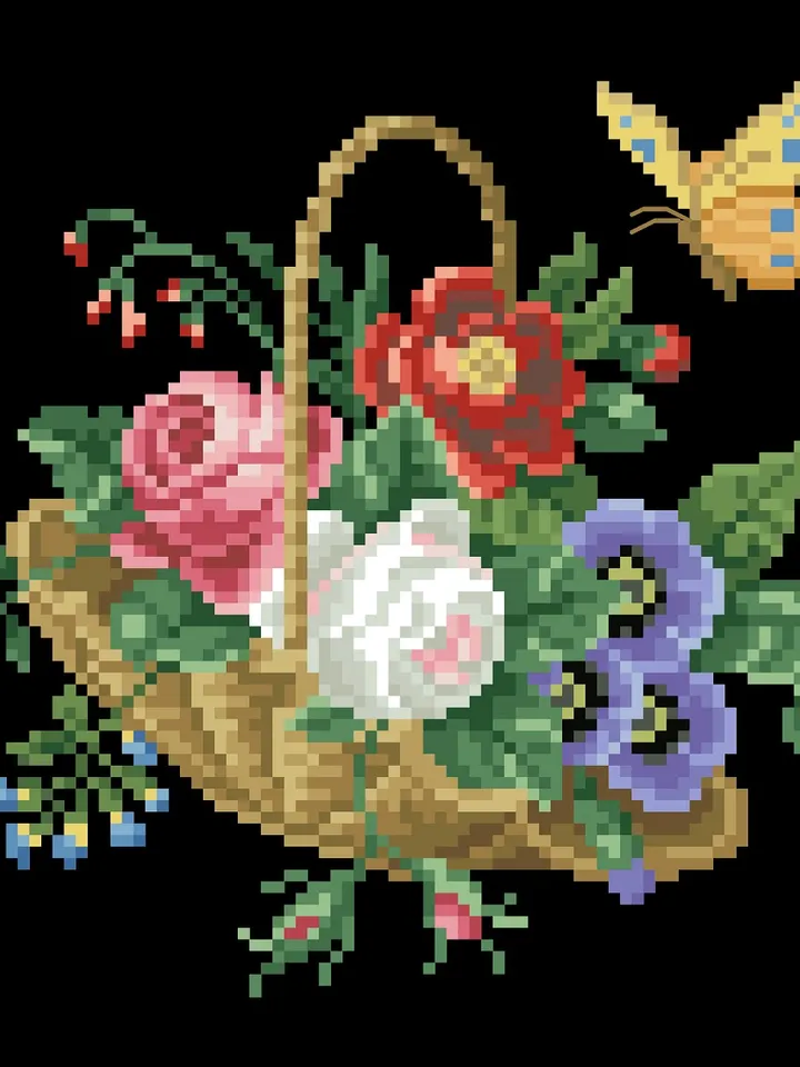 Antique Cross Stitch Pattern Butterfly Delight Digital Download PDF
