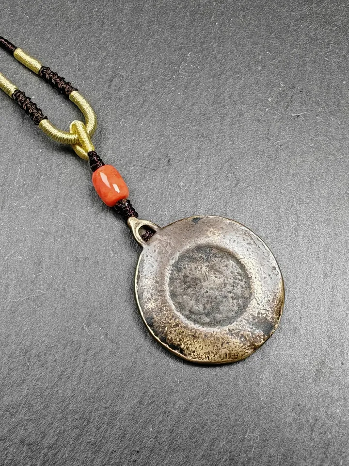 Gandhanra Old Tibetan Buddhist Amulet Badge,Shou-lao, Star of Longevity,Made of Thokcha,Protection Necklace,Spiritual Gift