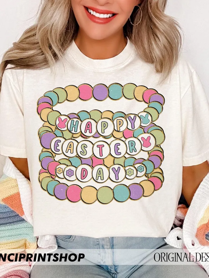 Easter Day Friendship Bracelet Png, Colorful Easter png, Easter png, Retro Easter png, Glitter Easter, Happy Easter png, Easter Bunny png