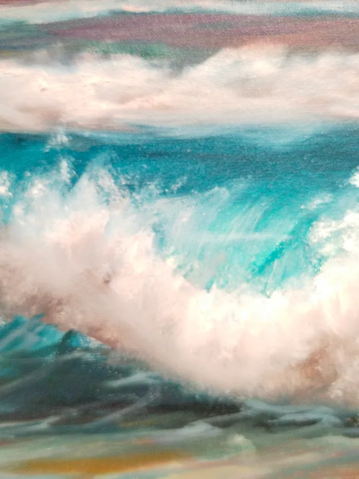 Sunset seascape oil painting