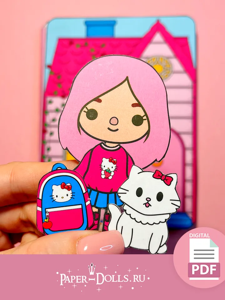 Paper doll Toca Boca at home