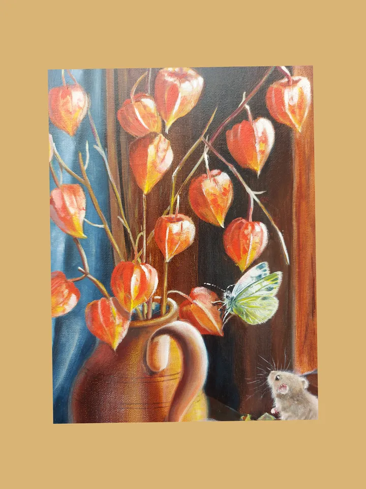 Interior painting "Still life with a cute mouse"