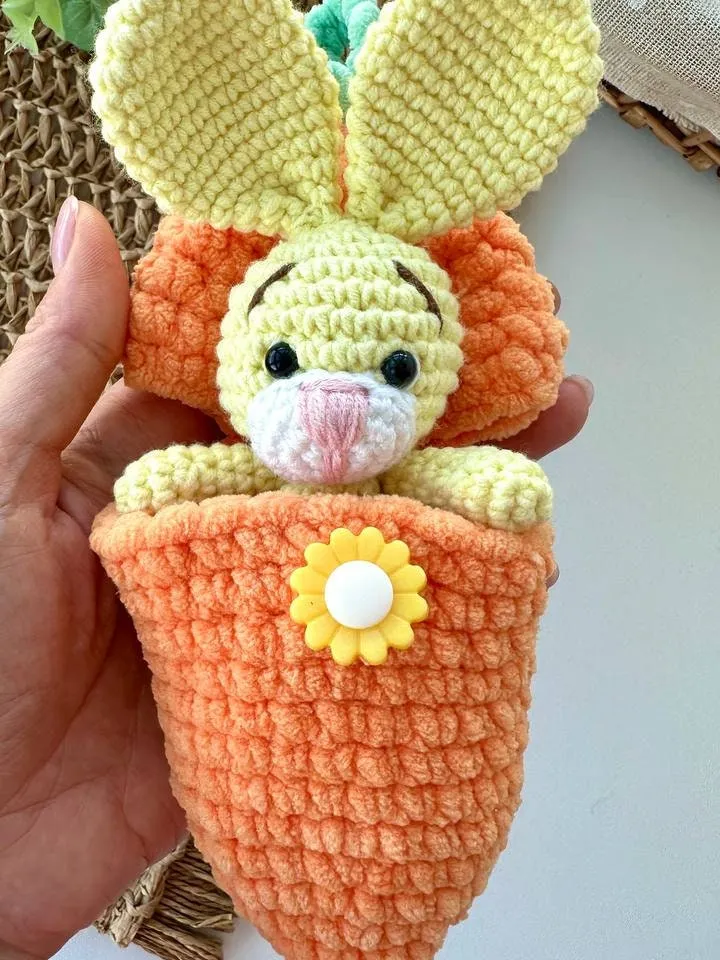 Crochet pattern Bunny in carrot - Easter Amigurumi rabbit pattern - tiny stuffed toy - plush pattern - English Pdf  - Easter gift