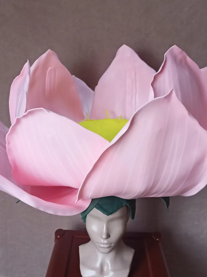 headdress, flower headdress, head flower, lotus, lotus headdress, party costume, futuristic headdress