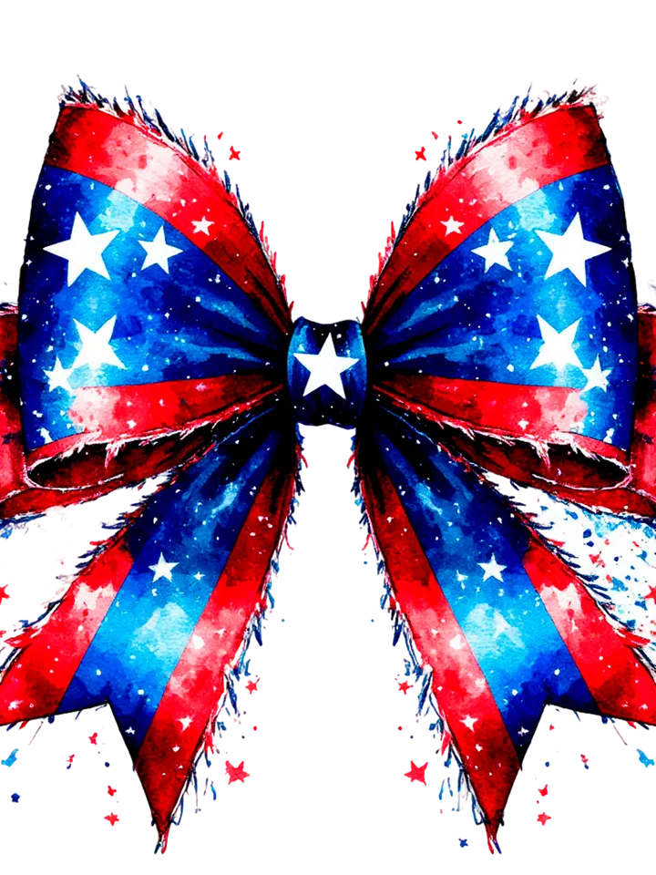 Patriotic USA Bow Sublimation PNG