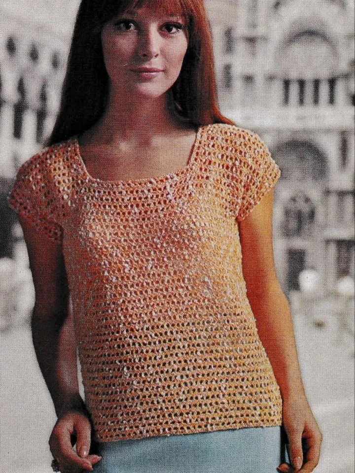 Mesh top, easy crochet top, shirt crochet women summer pattern pdf