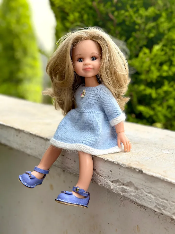 2 ITEMS Set: Dress & Shoes - Exclusive Handmade Outfit -  Paola Reina Doll, Merino, ooak