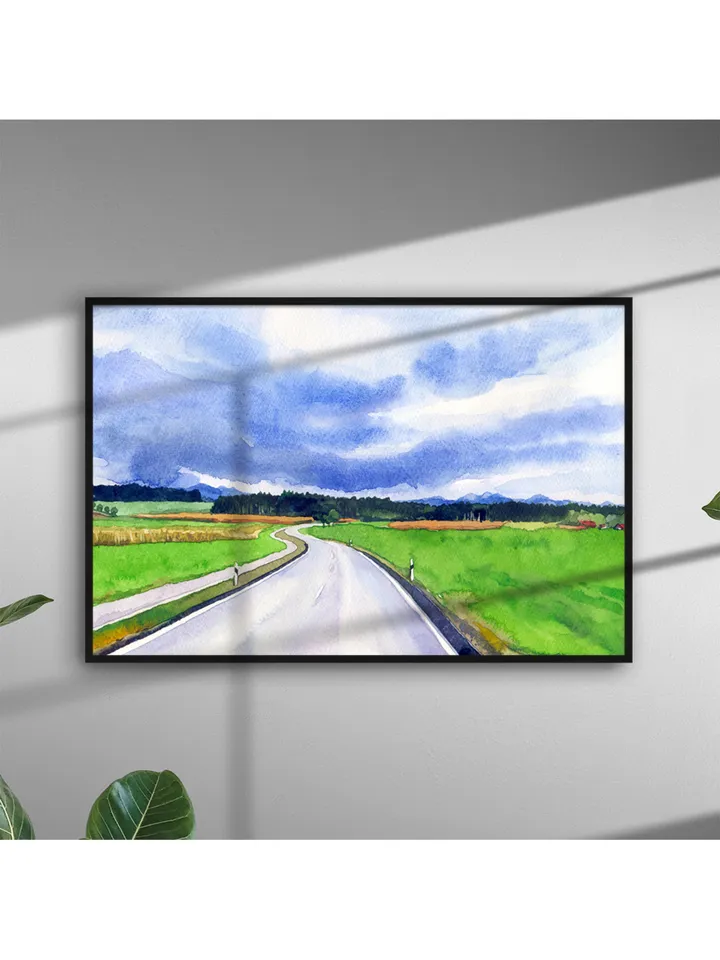 Highway Digital file for printing Large Poster Copy of the author's painting Summer landscape