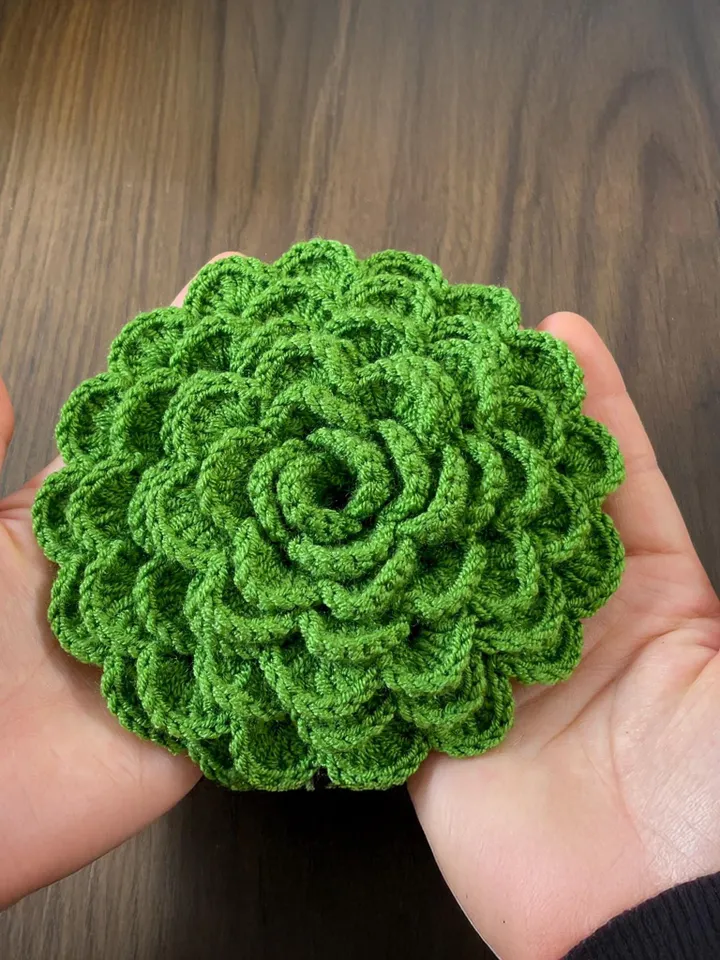 Crochet Rose and Succulent Coaster PDF Pattern, Layered Flower Crochet Design, DIY Home Decor and Handmade Gift for Nature Lovers