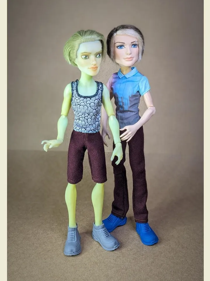 Handmade Burgundy denim pants or shorts for 1/6 scale boy dolls