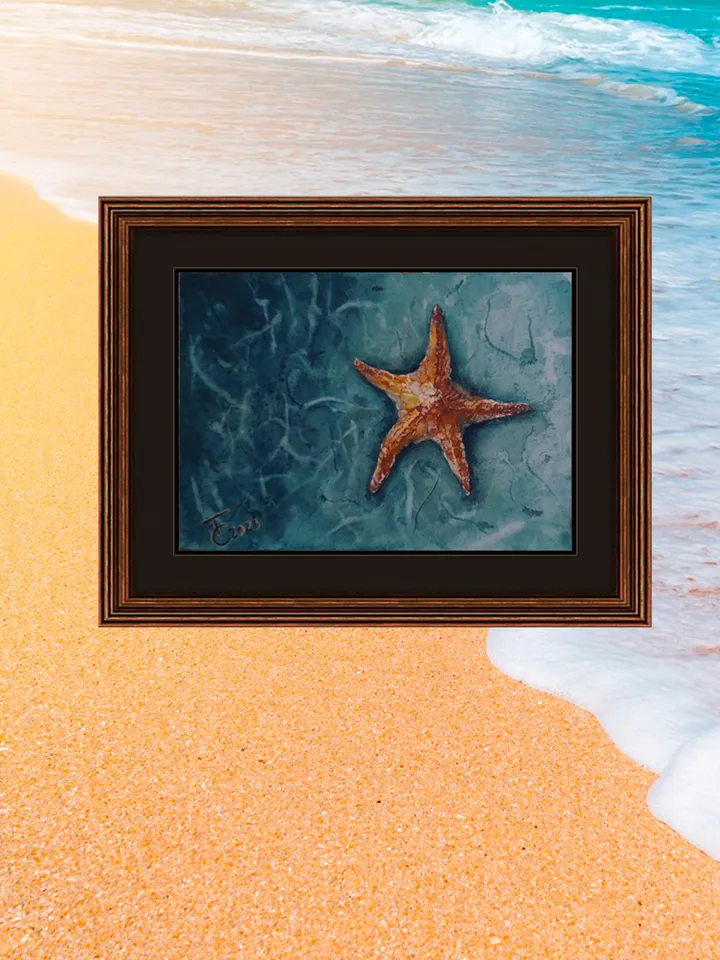 Starfish. Sea voyages watercolor series