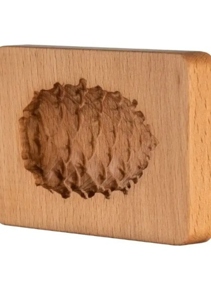 Cedar Cone Embossed cookie mold, cookie cutter, wooden mold, Wooden stamp stamp for gingerbread cookies springerle stamp