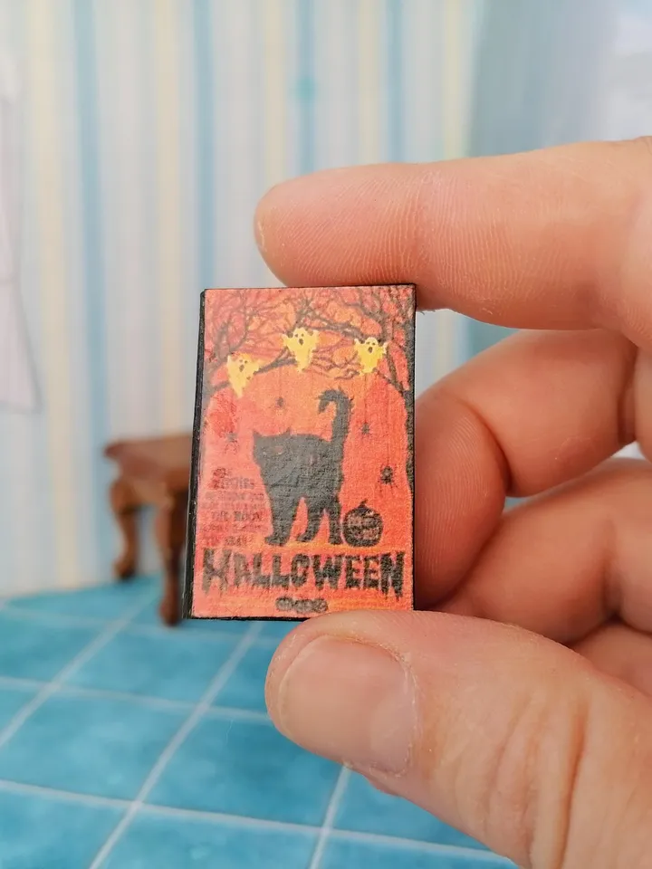 Dollhouse book set in 1:12 scale. Handmade.