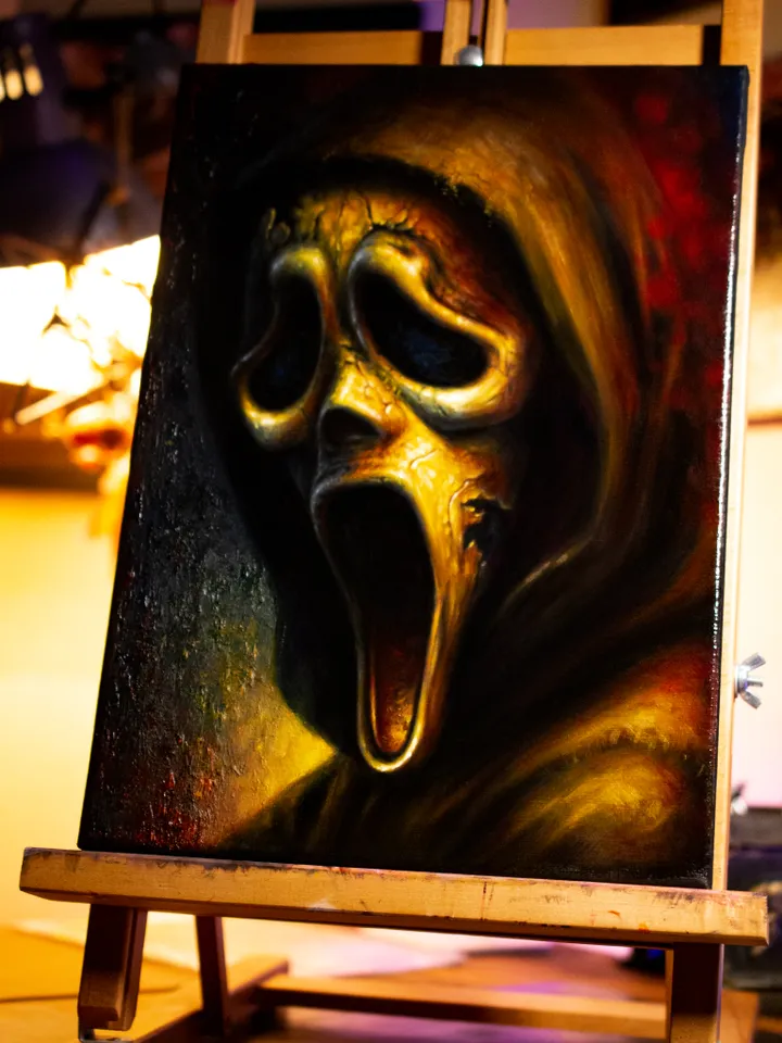 Original oil painting Scream Ghostface
