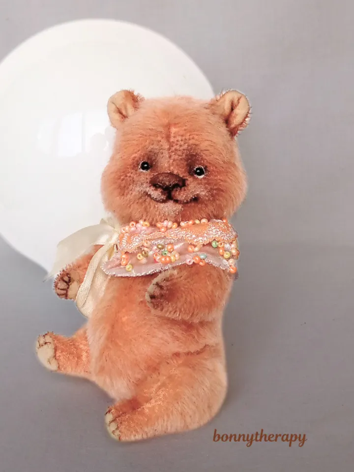 Mohair teddy bear 5.5 inches of unusual color