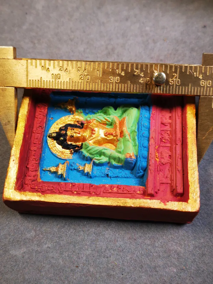 Gandhanra Painted Tibetan Tsa Tsa Mold Statue,Shakyamuni,Gautama Buddha,Blessed in Zaki Temple