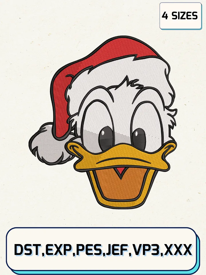 Donald Duck Christmas Embroidery Design,Christmas Embroidery Designs,Machine Embroidery Files,SpiderMan Embroidery Design,4 sizes