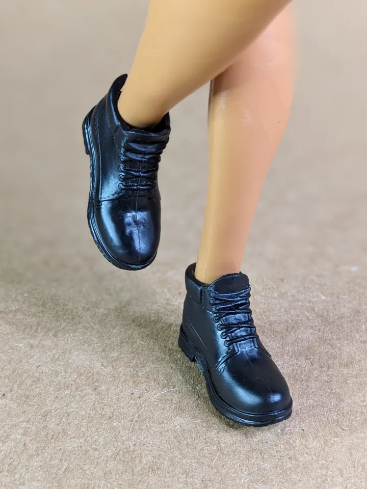 Classic black hiking boots for 1/6 scale male dolls