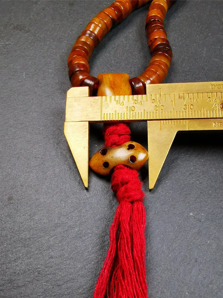 Gandhanra Handmade Tibetan Yak Bone Beads Mala,108 Prayer Beads for Meditation,Diameter 8.5mm, Length 48cm