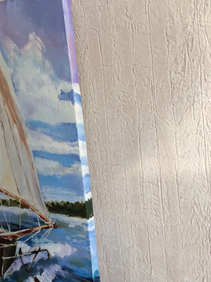 Sailboat painting, Original Seascape oil painting on canvas