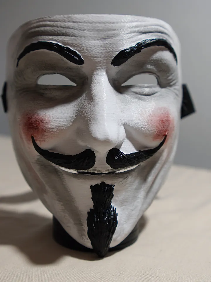 Guy Fawkes Mask Realistic with Blush Collectible White Vendetta Anonymous