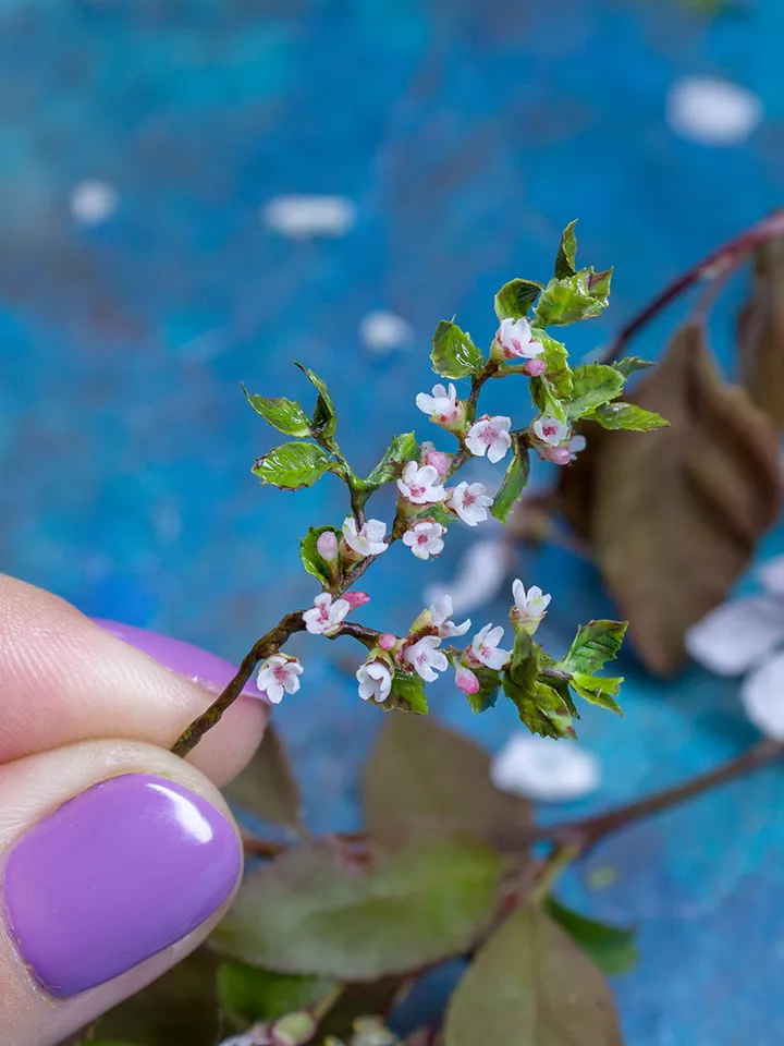 TUTORIAL Miniature cherry blossom branch with air dry clay