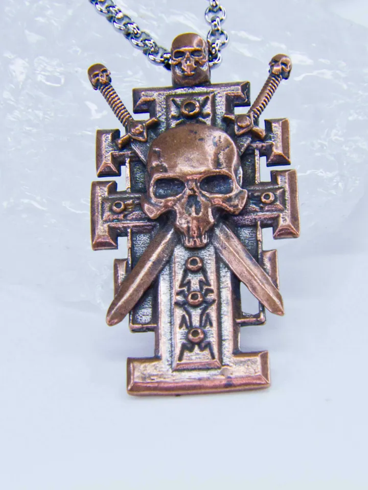 Pure Copper Ordo Xenos Insignia with Skull and Crossed Swords