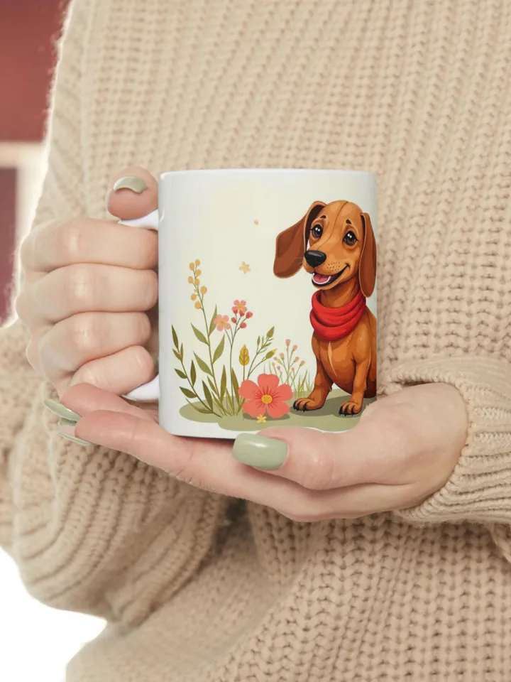 Dachshund Ceramic Mug, Cute Dachshund Design, Dog Lover Gift, Birthday Gift, Coffee Time Mug, Pet Lover Mug, Home Decor Mug, 11oz & 15oz