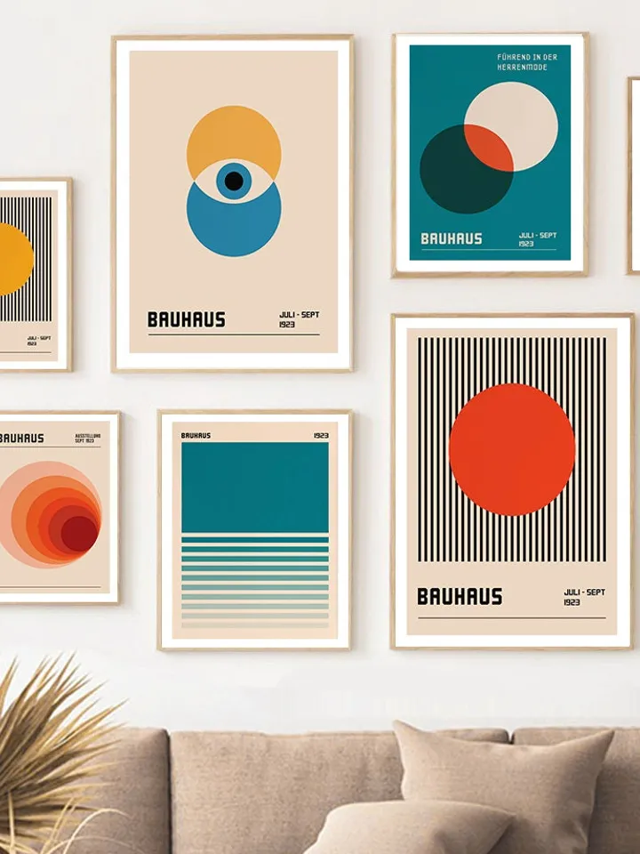 Bauhaus Poster Set of 22, green bauhaus poster, pink bauhaus poster, bauhaus print art, black bauhaus poster, Bauhaus Exhibition, digital