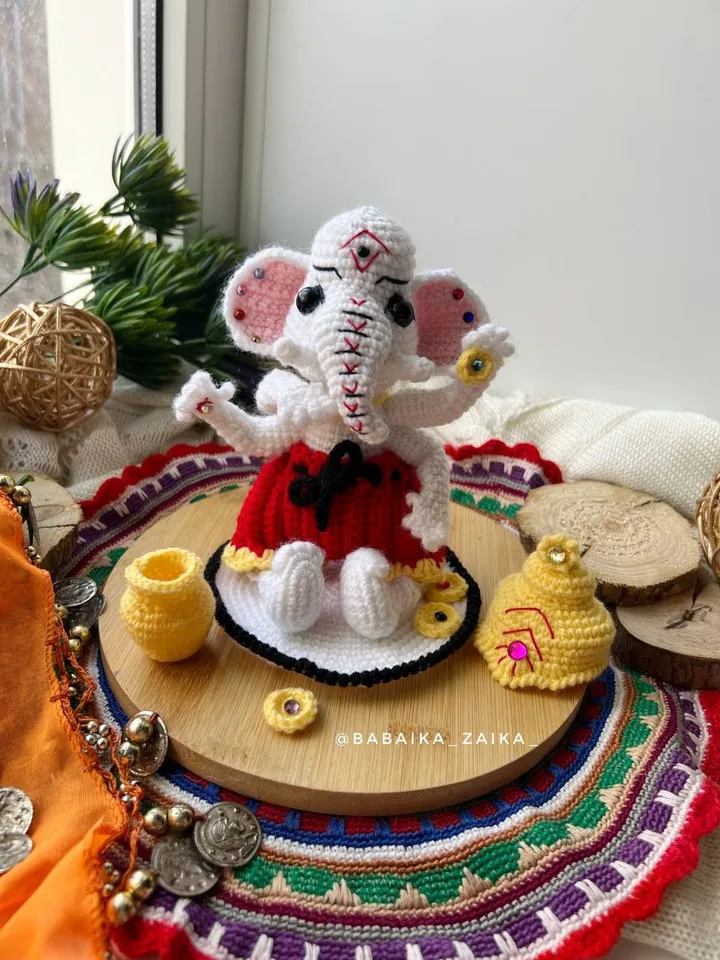 PDF Crochet Ganesha Amigurumi Elephant Crochet Elephant Crochet Indian Pattern Small Animal pattern Crochet astrology Elephant Toy Tutorial