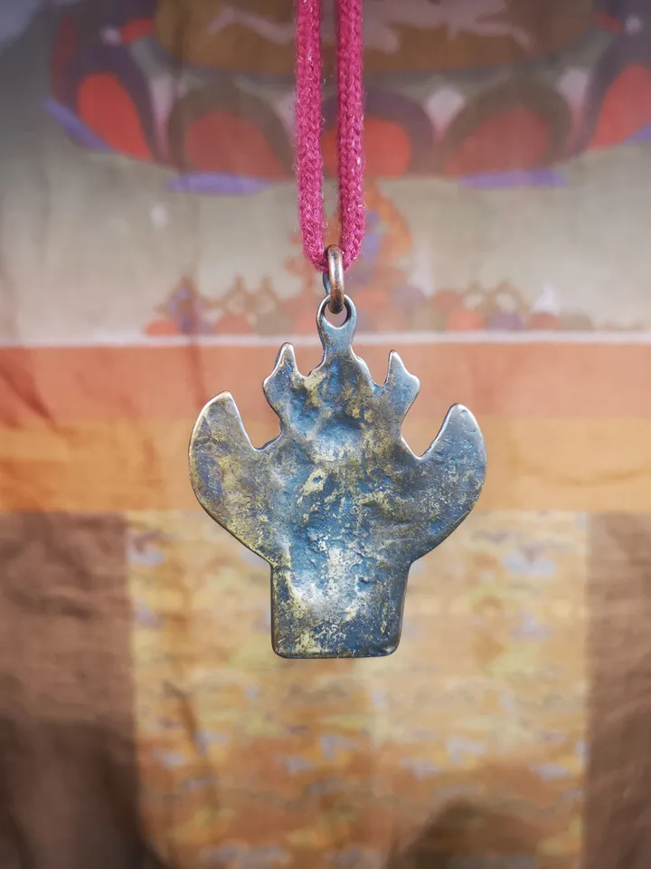 Gandhanra Antique Tibetan Buddhist Amulet,Garuda,Garula,Suparna,Golden-winged Bird Pendant,Made of Copper