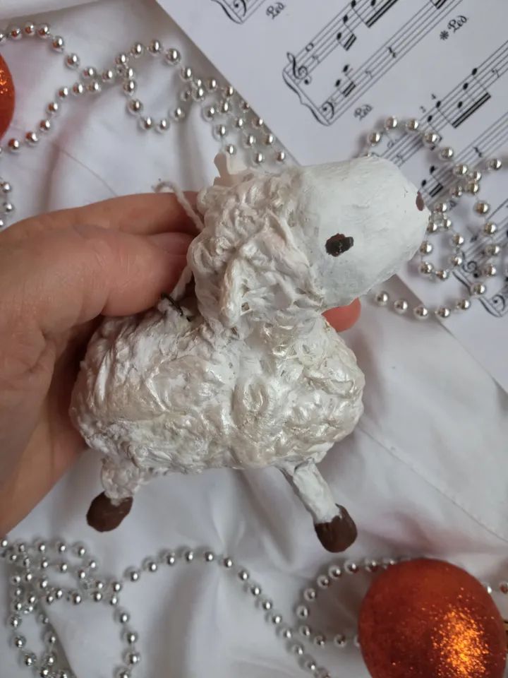 Sheep Pendant - Unique Decor for Christmas and Easter Handmade. Christmas tree toy. Easter decor