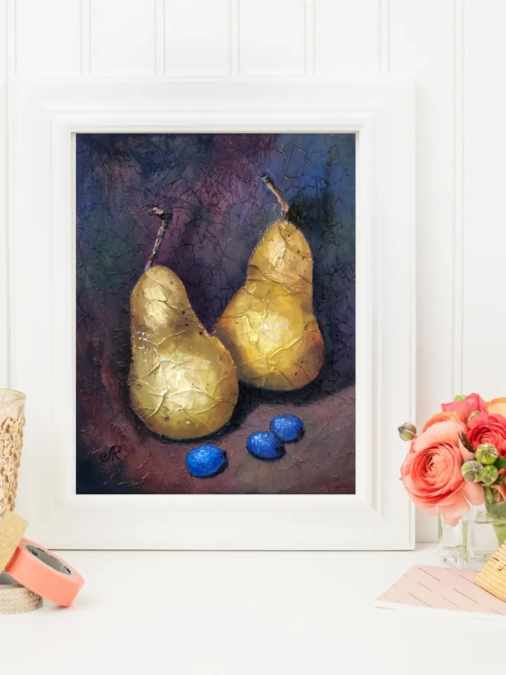 Pearы Painting Fruits Oil Painting Original Kitchen Still life
