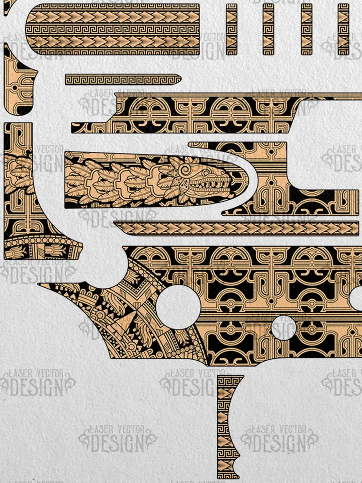 VECTOR DESIGN AR-15 Aztec calendar