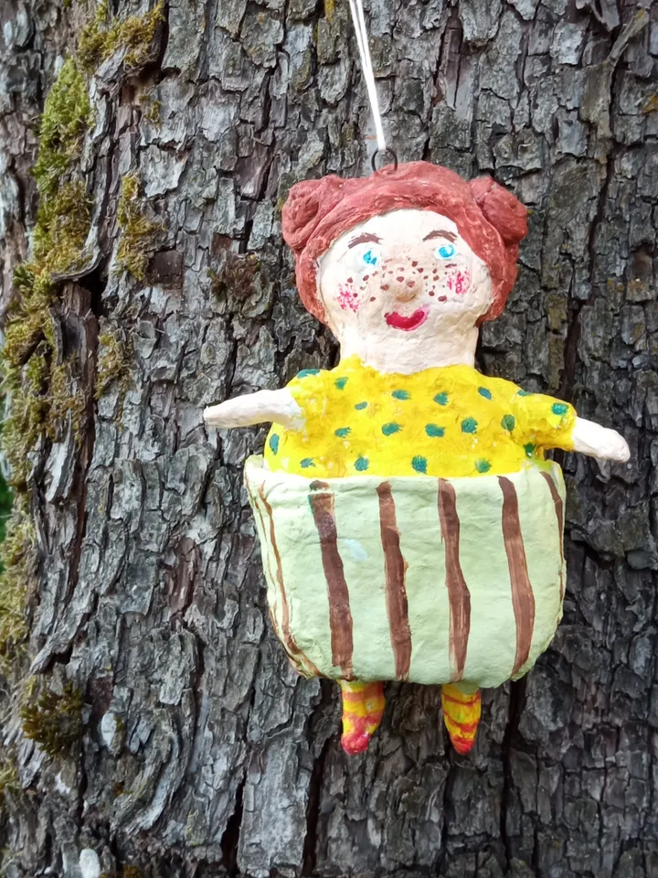 Whimsical Cupcake Girl Ornament - Unique Room Decor & Christmas Decoration. Christmas tree toy. Home decor indoor