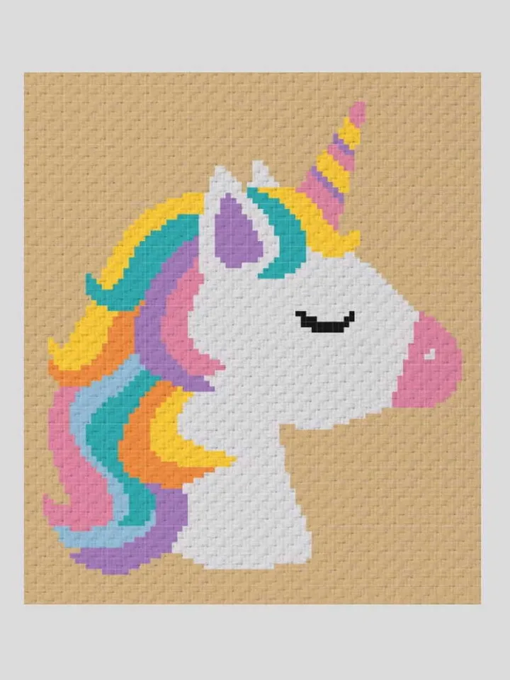 Crochet C2C Unicorn graphgan blanket pattern