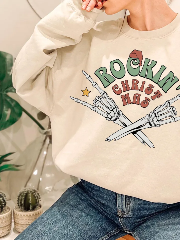 Rockin' Around Png, Cute Christmas Tree Png, Funny Christmas Trees Png,Merry and Bright Png, Merry Christmas, Rock Lover Png,Holiday Season