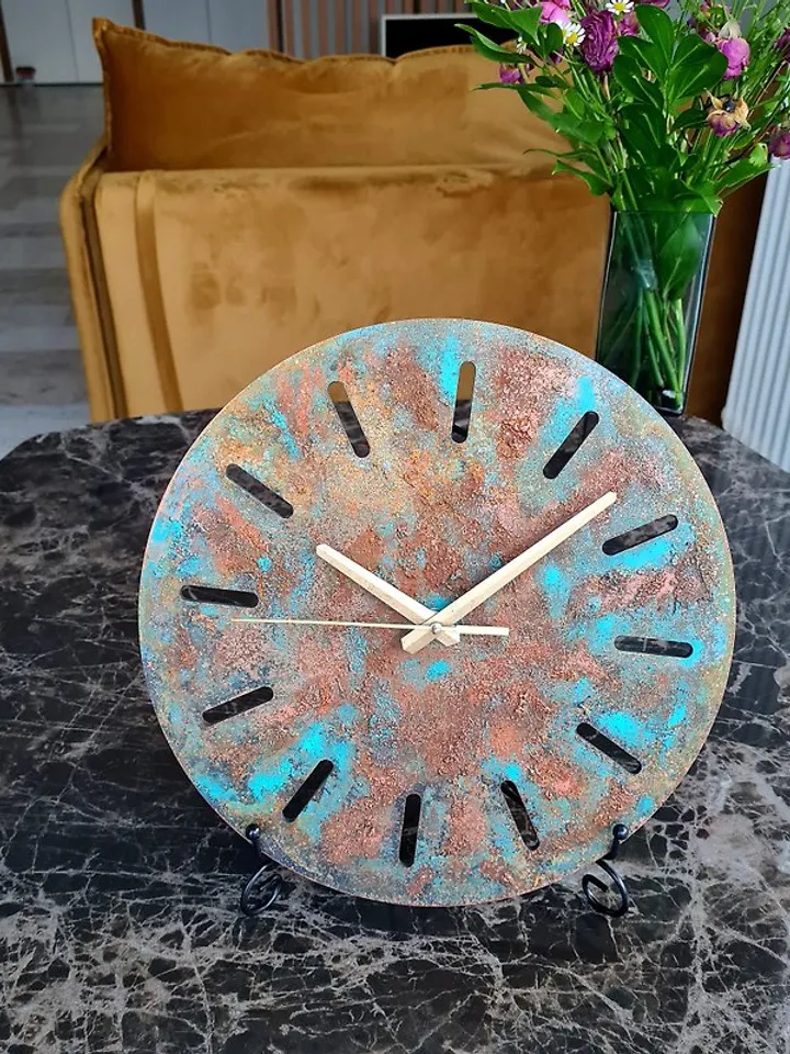 Retro wall clock Unique art rusty color wall clock Texture clock Silent clock