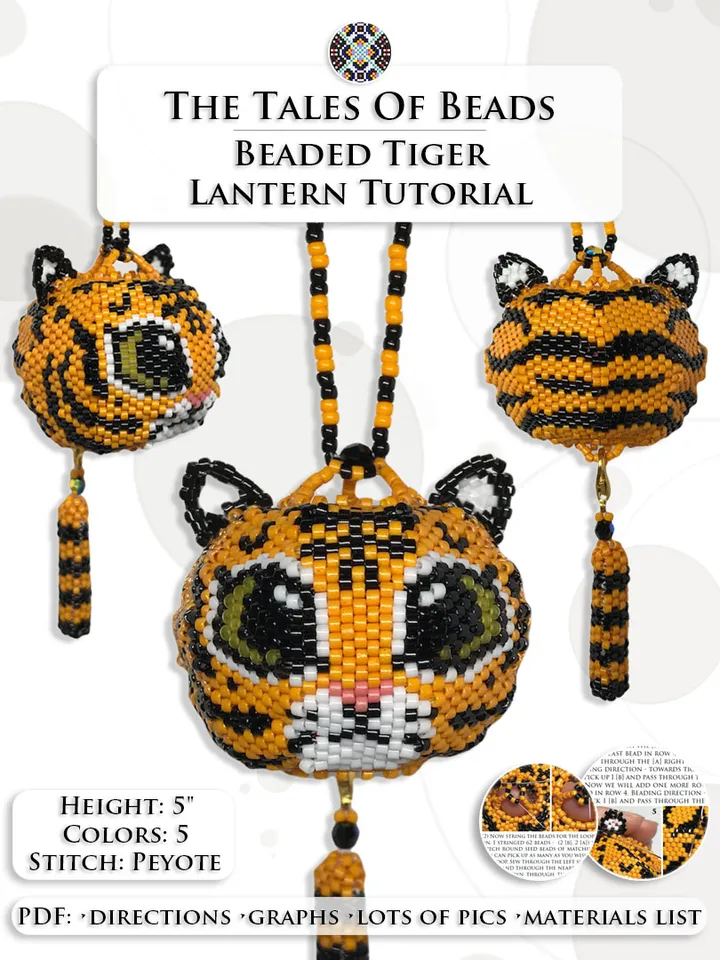 Beaded Animals Tutorials: Tiger Beading Pattern