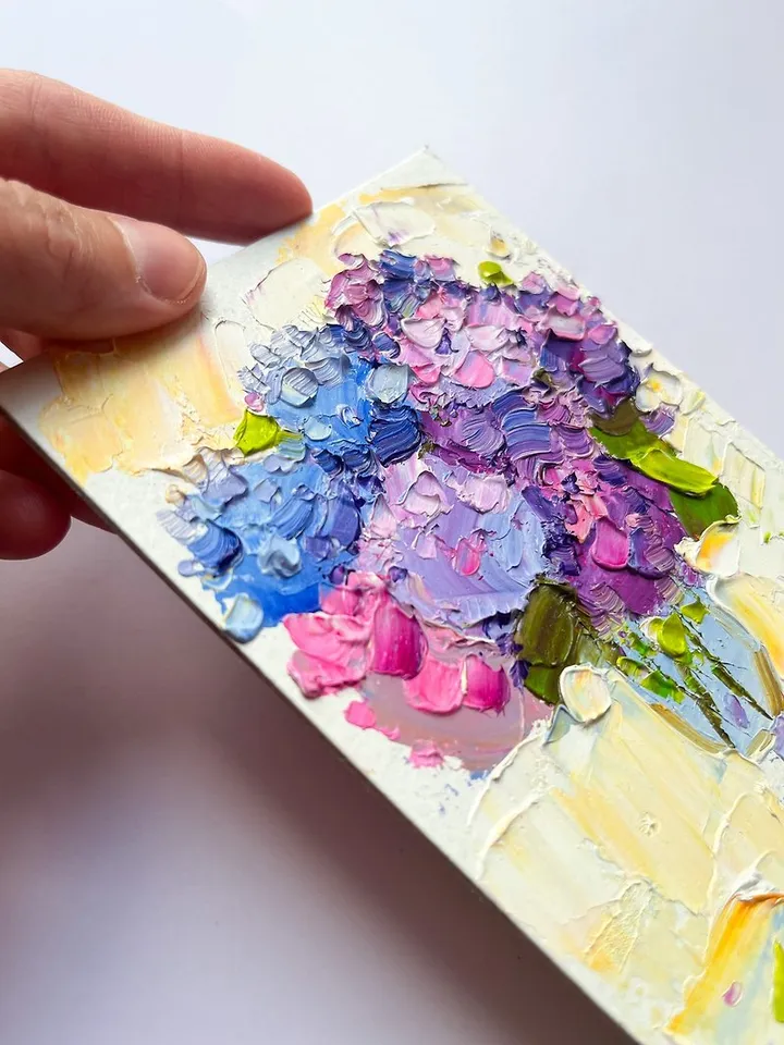 Hydrangea painting Small Original Painting Flower Art