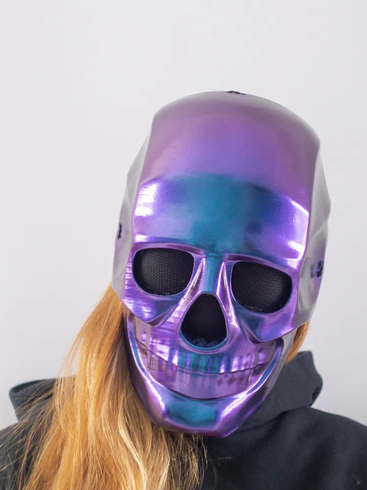 Human Skull Mask, Chameleon Skull Mask, Cosplay Mask, Horror Mask, Moriarty Mask for Halloween Photoshoot or Cosplay, chameleon color