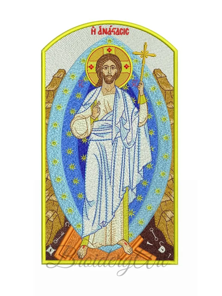 Christ is risen machine embroidery design