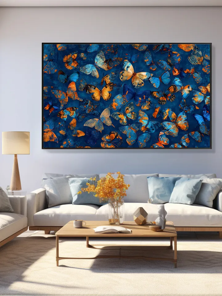 Original Colorful Butterfly Oil Painting On Canvas, Large Wall Art, Abstract Animals Painting, Office Wall Art, Custom Painting, Home Decor