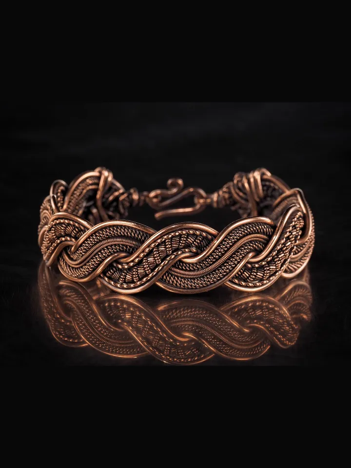 Wire wrapped copper bracelet for woman Antique style copper jewelry WireWrapArt