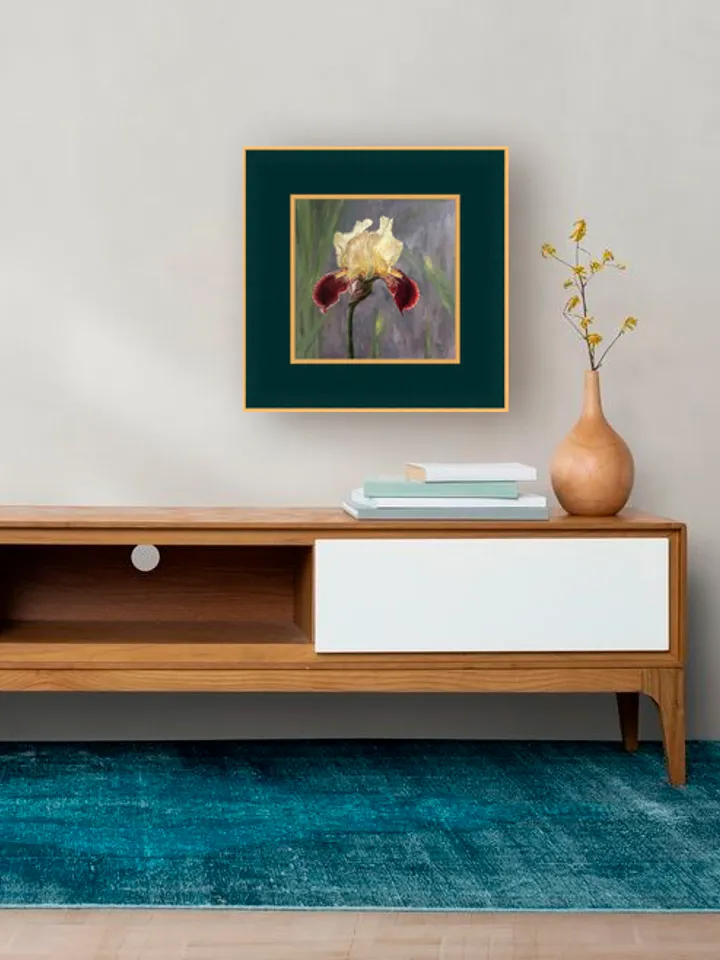 "Iris" oil small painting flower stilllife original wall art picture artwork floral