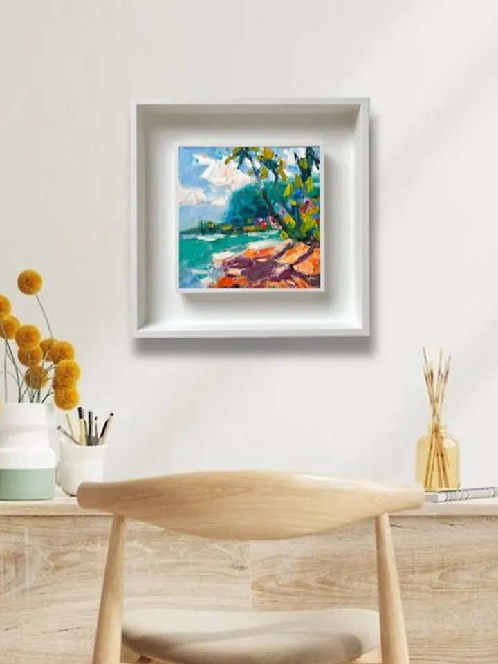 Hawaii Painting Original Art Seascape Art Palm Tree Art Beach Painting