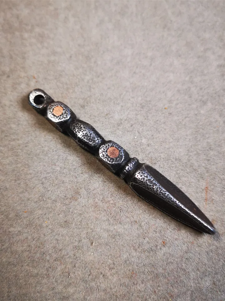 Gandhanra Handmade Tibetan Amulet ,Kila(Dorje Phurba) , Trantic Buddhism Ritual Implement Pendant,Made of Cold Iron,4.0"